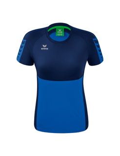 Erima Sport-Shirt Six Wings (100% Polyester, taillierter Schnitt, schnelltrocknend) royalblau/navyblau Damen